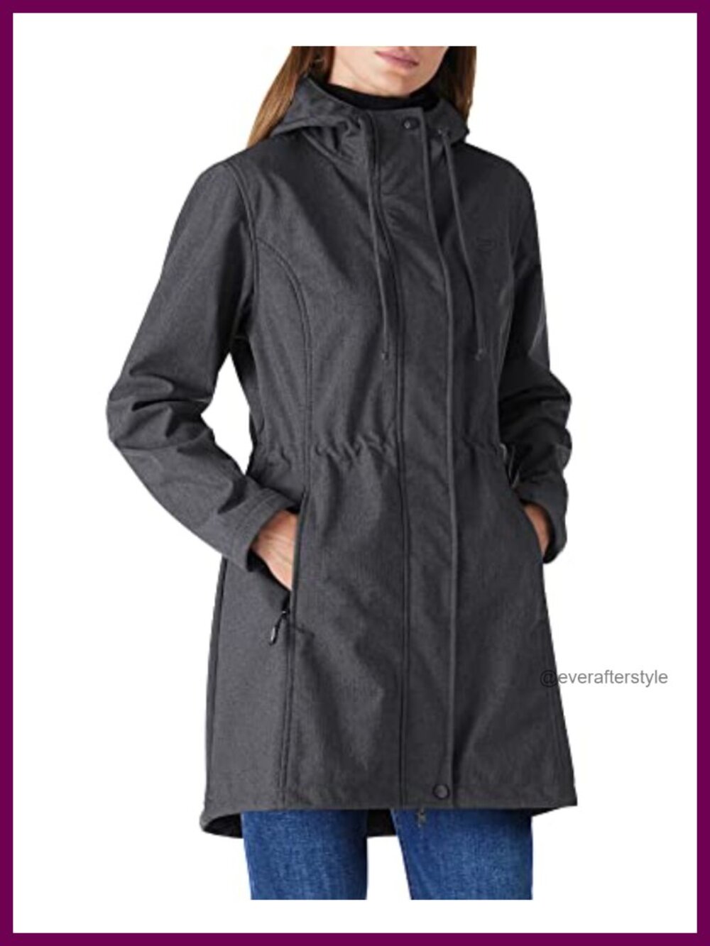 Women's Waterproof Fleece Lined Hooded Softshell Rain Coat Windbreaker